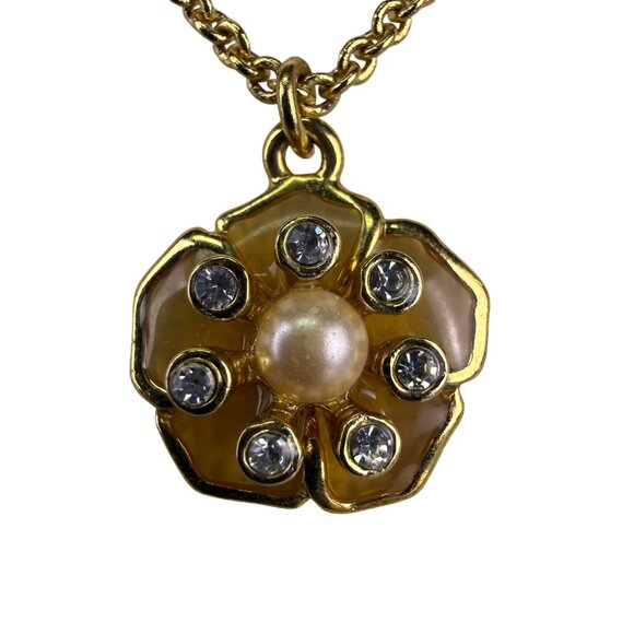 Kate Spade Womens Gold Tone Necklace Daisy Pendant Adjustable - Picture 2 of 6